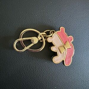 Vintage NWOT Furla Pink & Silver Vernis Bear Key Holder or Bag Charm